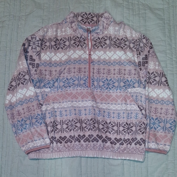 Athletic Works Pink and Blue Patterned Kids Sweater - Picture 3 of 6